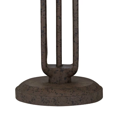 Franklin Iron Works Rustic Industrial Table Lamp 26 1/2" High With USB Dimmer Rust Bronze Haft Dome Glass Shade For Bedroom Living Room House Desk 3 Franklin Iron Works Rustic Industrial Table Lamp 26 1/2" High With USB Dimmer Rust Bronze Haft Dome Glass Shade For Bedroom Living Room House Desk - Image 3