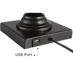 Franklin Iron Works Ross Rustic Farmhouse Table Lamps 27" Tall Set Of 2 Bronze With USB Charging Port Faux Leather Drum Shade For Living Room Desk -Adesso Sales Store GUEST 2740ea78 4016 49a6 9f2a d28c6f35be33