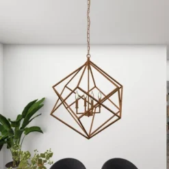 Modern Metal Chandelier With Link Style Chain Gold - Olivia & May -Adesso Sales Store GUEST 277064b6 ee55 4c8b 87f5 e00f0035e797