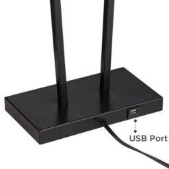 360 Lighting Cole Modern Table Lamps 27" Tall Set Of 2 Black Metal With USB Charging Ports White Rectangular Shade For Bedroom Living Room Bedside -Adesso Sales Store GUEST 27d1aa8e d3fb 4128 9f92 988a3383baae