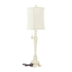 Polystone Buffet Lamp With Drum Shade White - Olivia & May -Adesso Sales Store GUEST 28746f39 a8cd 4ca7 96e0 135b3b4757be