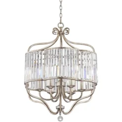 Vienna Full Spectrum Stella Antique Soft Silver Chandelier 22" Wide French Crystal Glass 6-Light Fixture For Dining Room House Foyer Kitchen Island -Adesso Sales Store GUEST 28eab6ac 460d 4509 abd2 43b93ec62b5f