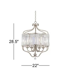 Vienna Full Spectrum Stella Antique Soft Silver Chandelier 22" Wide French Crystal Glass 6-Light Fixture For Dining Room House Foyer Kitchen Island -Adesso Sales Store GUEST 295ebaa8 5ded 4542 927b e17330590c4e
