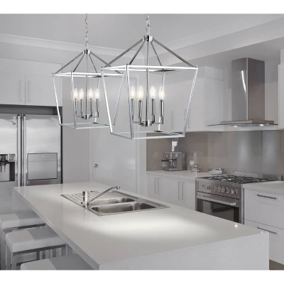 16" Metal Pagoda Lantern Pendant (Includes LED Light Bulb) - JONATHAN Y 4 16" Metal Pagoda Lantern Pendant (Includes LED Light Bulb) - JONATHAN Y - Image 4