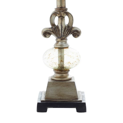 Polystone Buffet Lamp With Tapered Shade Gold - Olivia & May 3 Polystone Buffet Lamp With Tapered Shade Gold - Olivia & May - Image 3