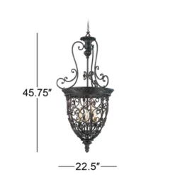 Franklin Iron Works French Scroll Rubbed Bronze Chandelier 22 1/2" Wide Rustic 9-Light Fixture For Dining Room House Kitchen Island Entryway Bedroom -Adesso Sales Store GUEST 2a0182d4 3c98 4fc8 a38e 68668dfe4370