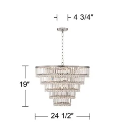 Vienna Full Spectrum Magnificence Satin Nickel Chandelier 24 1/2" Wide Modern Faceted Crystal Glass 15-Light LED Fixture For Dining Room House Kitchen -Adesso Sales Store GUEST 2a19e661 9c1e 4866 b329 f05b361ffd29