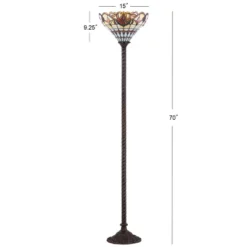 70" Davis Tiffany Style Torchiere Floor Lamp (Includes LED Light Bulb) Bronze - JONATHAN Y -Adesso Sales Store GUEST 2c0a7a31 b969 4947 8ffa f303dc7edf4d