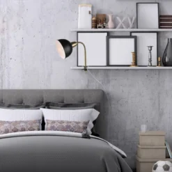 20" Zuri Clip-Arm Table Lamp With Shade Black - Globe Electric