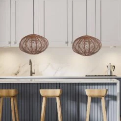 13.5" 1-Light Linnea Pendant Rattan Brown - River Of Goods -Adesso Sales Store GUEST 2c69d96d 77c0 4b01 9125 f559b89f0fc2