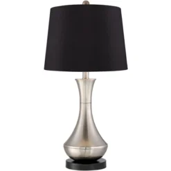 360 Lighting Simon Modern Table Lamps 25 1/2" High Set Of 2 Brushed Nickel With USB Charging Port Black Faux Silk Drum Shade For Bedroom Office Desk 6 360 Lighting Simon Modern Table Lamps 25 1/2" High Set Of 2 Brushed Nickel With USB Charging Port Black Faux Silk Drum Shade For Bedroom Office Desk -Adesso Sales Store GUEST 2d7740d8 dff9 46f7 a9ab 066dc16969e0