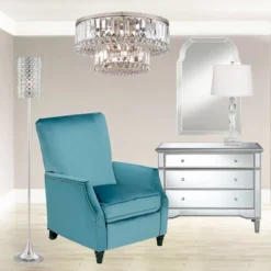 Vienna Full Spectrum Magnificence Modern Ceiling Light Flush Mount Fixture 16" Wide Brushed Satin Nickel Faceted Crystal Glass For Bedroom Living Room -Adesso Sales Store GUEST 2e2e6e4f c217 49e4 be2d d5d24a38a13a