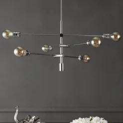 36" 6-Light Atlas Modern Vintage Iron Arm-Adjustable LED Chandelier Chrome - JONATHAN Y 14 36" 6-Light Atlas Modern Vintage Iron Arm-Adjustable LED Chandelier Chrome - JONATHAN Y -Adesso Sales Store GUEST 2e4f714e ceda 43fb 85b9 143bc3a60328