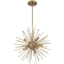 Possini Euro Design Janae Warm Gold Sputnik Chandelier 18" Wide Modern Crystal 9-Light Fixture For Dining Room House Foyer Kitchen Island Entryway -Adesso Sales Store GUEST 2e997609 da2e 4ca8 8a77 308c79588cd7