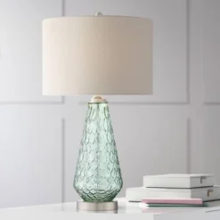 360 Lighting Julia 26 3/8" Tall Modern Coastal Table Lamps Set Of 2 Seafoam Green Glass Living Room Bedroom Bedside Nightstand House Off-White Shade -Adesso Sales Store GUEST 2ea45395 f97c 424b 8103 509060c86929