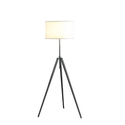 64" X 47" Mid-Century Adjustable Tripod Metal Floor Lamp Chrome/Silver - Ore International 2 64" X 47" Mid-Century Adjustable Tripod Metal Floor Lamp Chrome/Silver - Ore International - Image 2