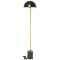 Metal Umbrella Style Floor Lamp With Marble Base Black (Includes LED Light Bulb) - Olivia & May -Adesso Sales Store GUEST 2fe3b985 9b12 494b b348 ff10b22854f6