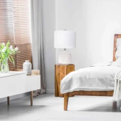 19" Contemporary Bohemian Ceramic Eyelet Pattern Floral Textured Bedside Table Lamp With Fabric Shade Off-White - Lalia Home -Adesso Sales Store GUEST 30f3690a 6921 48a3 bdce 87fc377b1f20