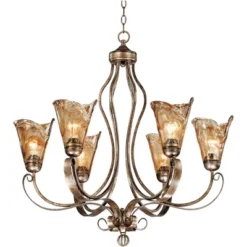 Franklin Iron Works Amber Scroll Golden Bronze Large Chandelier 31 1/2" Wide Rustic Art Glass 6-Light Fixture For Dining Room House Kitchen Island 10 Franklin Iron Works Amber Scroll Golden Bronze Large Chandelier 31 1/2" Wide Rustic Art Glass 6-Light Fixture For Dining Room House Kitchen Island -Adesso Sales Store GUEST 310b8e86 9210 4620 b9c5 73623681b104