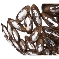 Franklin Iron Works Viera Rustic Ceiling Light Semi Flush Mount Fixture 20" Wide Bronze 3-Light Clear Cut Crystal Mosaic Bowl For Bedroom Living Room -Adesso Sales Store GUEST 33f451ed aaed 4bf3 95e5 aed703d34db0