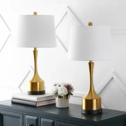 (Set Of 2) 26" Cooper Classic French Country Iron LED Table Lamp With USB Charging Port (Includes LED Light Bulb) - JONATHAN Y -Adesso Sales Store GUEST 355af4e0 bd94 496b 8368 53184c888101