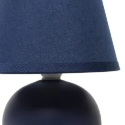 8.66" Petite Ceramic Orb Base Bedside Table Desk Lamp With Matching Tapered Drum Fabric Shade Blue - Creekwood Home -Adesso Sales Store GUEST 35769fe7 352b 4441 959e 8609595b0e40
