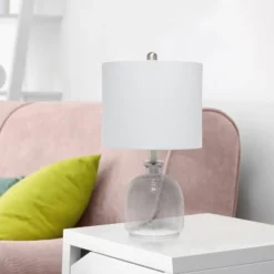 Hammered Glass Jar Table Lamp With Linen Shade Smokey Gray - Lalia Home -Adesso Sales Store GUEST 35b8d6be d4d0 4012 a4ed 977cdc2d21e4