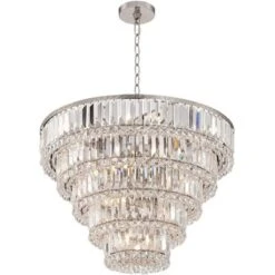 Vienna Full Spectrum Magnificence Satin Nickel Chandelier 24 1/2" Wide Modern Faceted Crystal Glass 15-Light LED Fixture For Dining Room House Kitchen -Adesso Sales Store GUEST 35cc1689 051a 4e2e 8b3e 597db2e70cc6