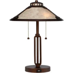 Franklin Iron Works Samuel Industrial Desk Lamp 20" High Rubbed Bronze With USB Charging Port Natural Mica Shade For Bedroom Living Room Bedside Desk -Adesso Sales Store GUEST 3622d138 1f40 4ea5 b00a 1d902a2f2ae3