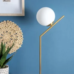 NuLOOM Crete 56" Iron Floor Lamp Lighting - Gold 56" H X 10.25" W X 16.38" D -Adesso Sales Store GUEST 372365c9 05c2 4ce1 975b 8eb00c17d99d