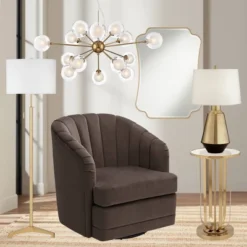 Possini Euro Design Spheres Antique Brass Chandelier 30" Wide Mid Century Modern Sputnik Glass Shade 15-Light Fixture For Dining Room Kitchen Island -Adesso Sales Store GUEST 372a49d3 a592 44b3 885d c5ae57a718c8