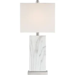 360 Lighting Connie Modern Table Lamps 25" High Set Of 2 White Faux Marble With USB Charging Ports Rectangular Shade For Living Room Office Desk House -Adesso Sales Store GUEST 37795851 a560 44cb afbb 0dd0945ddc0c