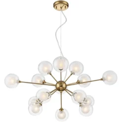 Possini Euro Design Spheres Antique Brass Chandelier 30" Wide Mid Century Modern Sputnik Glass Shade 15-Light Fixture For Dining Room Kitchen Island -Adesso Sales Store GUEST 38e7a560 6f2a 487a bf40 c50efff84d3e