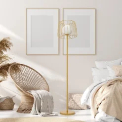 62.75" Lucas Caged Globe Shade Floor Lamp - River Of Goods -Adesso Sales Store GUEST 391e55b9 64f3 4057 b805 eb22a0a21911