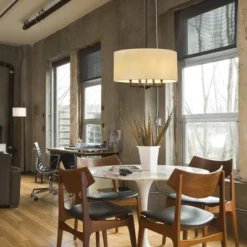 4-Light Matte Black Chandelier With Beige Fabric Shade - Globe Electric -Adesso Sales Store GUEST 399c09fe 00a0 48ec bb13 a34e305fb95c