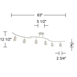 Pro Track Rhodes 6-Head LED Ceiling Track Light Fixture Kit Spot Light GU10 Silver Brushed Nickel Finish Metal Modern Kitchen Bathroom Dining 63" Wide -Adesso Sales Store GUEST 39bf2061 36e9 452b 998d 51bd5f484d8d