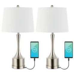 (Set Of 2) 26" Cooper Classic French Country Iron LED Table Lamp With USB Charging Port (Includes LED Light Bulb) - JONATHAN Y -Adesso Sales Store GUEST 3a0e4587 748d 48c9 b312 26e7e0023521