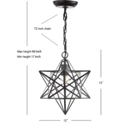 12" Stella Moravian Star Metal/Clear Glass LED Pendant - Jonathan Y -Adesso Sales Store GUEST 3a174f0b 35f9 4043 98c1 e66912ffa681