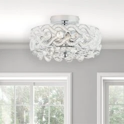 11.5" Olivia Semi-Flush Mount Pendant Metallic Silver - River Of Goods -Adesso Sales Store GUEST 3d083cd5 249c 4ac9 ab84 ac4c95b46251
