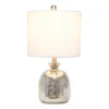 Mercury Hammered Glass Jar Table Lamp With Linen Shade Silver - Lalia Home