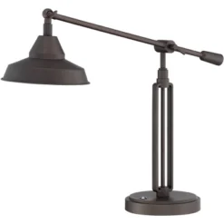 Franklin Iron Works Turnbuckle Rustic Farmhouse Desk Lamp 25" High Oil Rubbed Bronze With USB Charging Port LED Adjustable Metal Shade For Bedroom -Adesso Sales Store GUEST 3ecb5d12 0b70 48f1 bf69 d4c7f77275a1