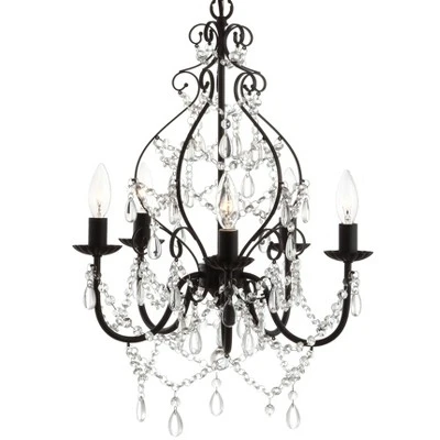 17" LED Crystal Maura Chandelier Black - Jonathan Y 2 17" LED Crystal Maura Chandelier Black - Jonathan Y - Image 2