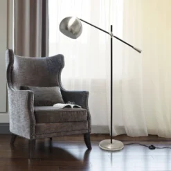 Swivel Floor Lamp With Inner Dome Shade Brushed Nickel - Lalia Home -Adesso Sales Store GUEST 3fff240e 64af 458d b248 4b008b9b9987