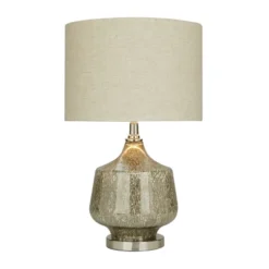 Linen Table Lamp With Faux Mercury Glass Finish Silver - Olivia & May -Adesso Sales Store GUEST 4030e0e6 1c70 4c2a bd17 85060c34d199