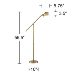 360 Lighting Dawson Traditional Pharmacy Floor Lamp 55" Tall Brass Metal Adjustable Boom Arm Dome Head For Living Room Reading Bedroom Office -Adesso Sales Store GUEST 4166f241 a923 480c 91af d054b2d7f854