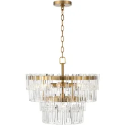 Vienna Full Spectrum Luxum Burnished Brass Chandelier 18 3/4" Wide Modern Tiered Crystal 6-Light Fixture For Dining Room House Foyer Kitchen Island -Adesso Sales Store GUEST 423cdc24 c59f 4c6a bf2b e4eec3277a05
