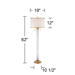 Possini Euro Design Cadence Modern Floor Lamp Standing 62" Tall Crystal Glass Column Satin Brass Linen Drum Shade For Living Room Bedroom Office House 13 Possini Euro Design Cadence Modern Floor Lamp Standing 62" Tall Crystal Glass Column Satin Brass Linen Drum Shade For Living Room Bedroom Office House -Adesso Sales Store GUEST 423dd824 c25c 42b8 bded 634e5ab89186