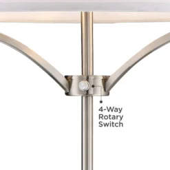 360 Lighting Modern Floor Lamp 62" Tall Black And Brushed Steel Column White Linen Drum Shade For Living Room Reading Bedroom Office -Adesso Sales Store GUEST 43b03674 5887 40b7 8b04 03b7899414ed