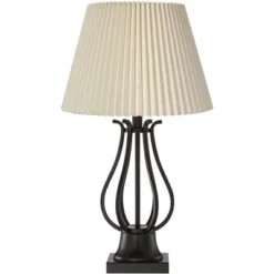 Regency Hill Hadley Industrial Table Lamps Set Of 2 26" High Bronze With AC Power Outlet Ivory Pleat Shade For Bedroom Living Room Bedside Office Desk -Adesso Sales Store GUEST 44a4c354 6ee0 4f0a 933d 6f5ec7ba38fa