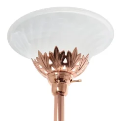 Torchiere Floor Lamp With 2 Reading Lights And Scalloped Glass Shades Rose Gold - Lalia Home -Adesso Sales Store GUEST 455e44ce 5569 4bd7 bb17 3f0230959899